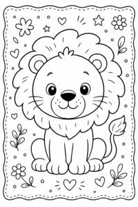 Cartoon Lion Doodle Page coloring page
