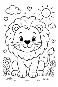 Friendly Lion Coloring Sheet coloring page