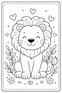 Gentle Lion Printable Coloring Sheet coloring page