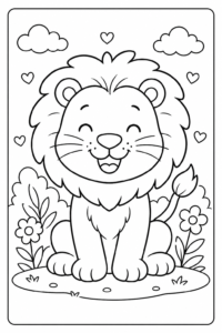 Happy Lion Coloring Page coloring page