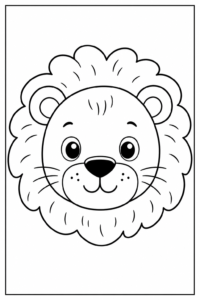 Lion Face Printable Coloring Sheet coloring page
