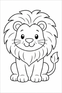 Lion with Big Mane Coloring Sheet coloring page