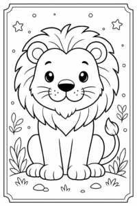 Majestic Lion Printable Card coloring page