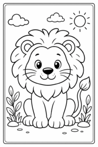Safari Lion Printable Coloring Page coloring page