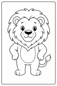 Standing Lion Coloring Card coloring page