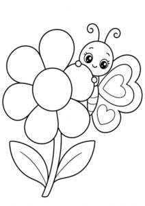 Butterfly with Heart Shaped Wings Coloring Page coloring page