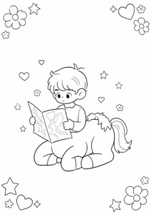 Centaur Reading a Map Printable Coloring Sheet coloring page
