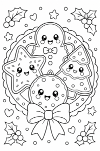 Christmas Cookie Plate Printable Coloring Page coloring page