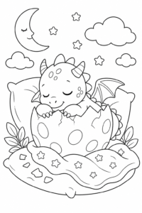 Cute Dragon Hatching from an Egg Coloring Page coloring page