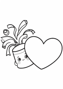 Cute Party Popper with Streamers Coloring Sheet coloring page