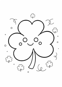 Cute Shamrock with a Happy Face Coloring Page coloring page