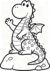 Dragon Scale Pattern with Little Stars Coloring Page coloring page