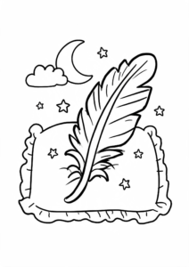Griffin Feather with Tiny Stars Coloring Page coloring page