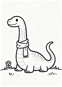 Loch Ness Monster Wearing a Scarf Doodle Page coloring page