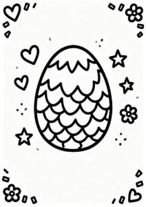 Magic Dragon Egg with Sparkles Coloring Sheet coloring page