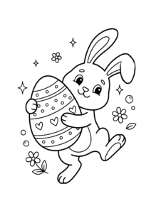 Painted Easter Egg with Tiny Hearts Doodle Page coloring page