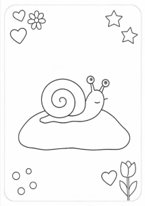 Sea Snail Crawling on a Rock Coloring Page coloring page