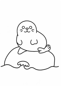 Seal Sitting on a Rock Coloring Page coloring page