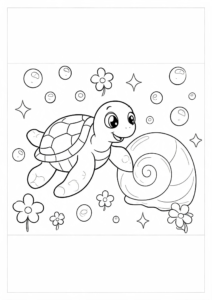 Underwater Garden with Shells and Bubbles Doodle Page coloring page