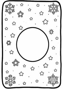 Winter Moon with Stars and Snowflakes Coloring Sheet coloring page