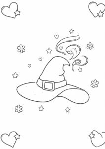 Wizard Hat with Magic Swirls Doodle Card coloring page