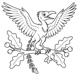 Archaeopteryx Coloring Page with Feathers coloring page