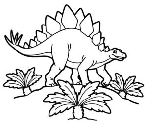 Stegosaurus Coloring Page with Spiked Tail coloring page